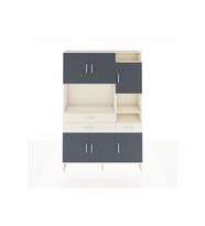 Arges Dolap 10 Raflı 3 Çekmeceli 6 Kapaklı 132x30x195 Aytaşı-Antrasit/Aytaşı