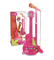 Bontempi Elektronik Rock Gitar Tuşlu Telli Askılı Ayaklı Mikrofon Pembe