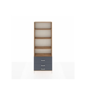 Arges Dolap 4 Raflı 3 Çekmeceli 88x30x243 Çam-Antrasit