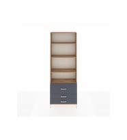 Arges Dolap 4 Raflı 3 Çekmeceli 88x30x243 Çam-Antrasit