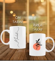 Kişiye Özel Baş Harfli İsimli Dikey Tasarım Kupa Bardak