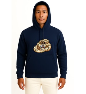 Kapüşonlu Snake Ball Python Logo Blackjack Göğüs Tasarımlı Unisex Sweatshirt