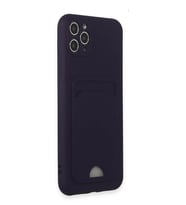 ERTAN iPhone 11 Pro Max Kılıf Kelvin Kartvizitli Silikon - Derin Mor