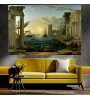 Eski Şehir Manzaralı Sanatsal Dekoratif Duvar Tablosu (50x70 cm)