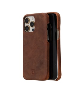 Bouletta Apple iPhone 15 Pro Max Uyumlu Deri Arka Kapak F360 G2 (Kahverengi)
