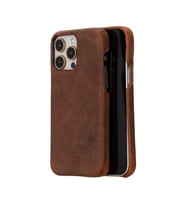 Bouletta Apple iPhone 15 Pro Max Uyumlu Deri Arka Kapak F360 G2 (Kahverengi)