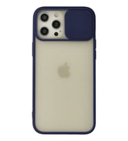 Newface Apple iPhone 12 Pro Max Kılıf Palm Buzlu Kamera Sürgülü Silikon - Lacivert