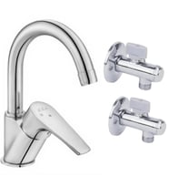 ECA Niobe Kuğu Boru Lavabo Batarya 054+2 ECA Filtreli Ara Musluk