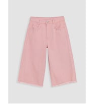 LCW Kids Pembe Taşlı Geniş Paça Kız Çocuk Jean Şortolon