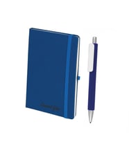 İsme Kişiye Özel Termo Lastikli Mini Not Defteri Kalem Seti 9x14 (Mavi)