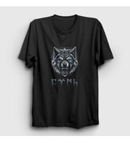 Presmono Unisex Siyah Göktürk Türk Yazılı Kurt Bozkurt T-Shirt 475060tt