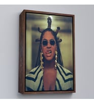 Çerçeveli Beyonce Kanvas Tablo (Altın)
