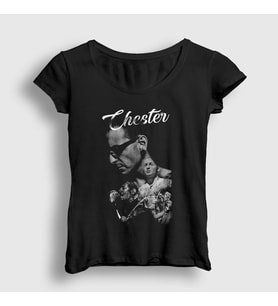 Presmono Kadın Siyah Chester V2 Linkin Park T-Shirt 97461tt
