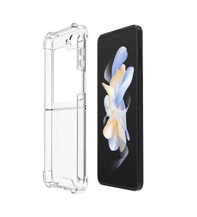 Coverzone Galaxy Z Flip 5 ile uyumlu K?l?f Z-Nitro Anti Shock Silikon Kapak Kamera Korumal? Anti?ok Airbag K�?e Korumal? Silikon ?effaf K?l?f
