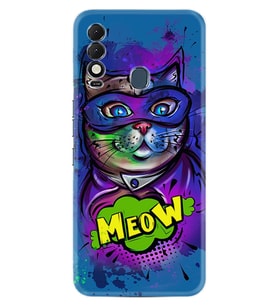 Spark 8T Kılıf Silikon Desen Özel Seri Super Meow 1715
