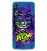 Spark 8T Kılıf Silikon Desen Özel Seri Super Meow 1715