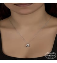 Crystal Taşlı  Damla 925 Ayar Gümüş Kolye