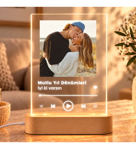 Çiftlere Özel Fotoğraflı Spotify Gece Lambası