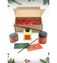 Yılbaşı Hediye Paketi Spicy Hediyelik Yeni Yıl ( Noel ) Seti, Mum Hediye Kutusu (Kahverengi)