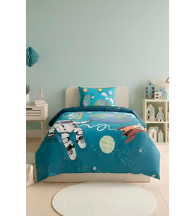 Little Astronot %100 Pamuklu Junior Tek Kişilik Nevresim Takımı