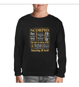 Burç - Scorpio Amazing Siyah Çocuk Sweatshirt