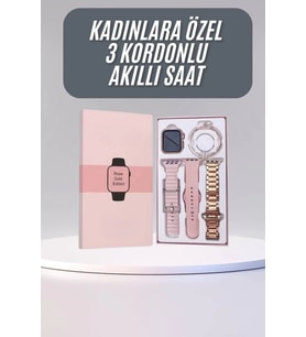 Akıllı Saat 3 Kordonlu Aksesuarlı Bayanlar Için Şık Renk