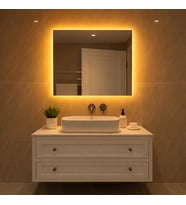 Digital Hayat Kare LED Ayna  50-80cm  Beyaz Gün Işığı Amber Mavi Kırmızı RGB Seçenekli Banyo Makyaj Aynası