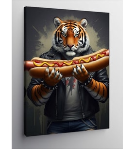 Kanvas Tablo Hotdog Tutan Kaplan