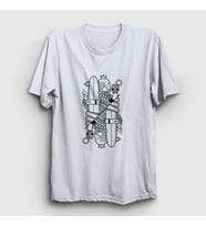 Presmono Unisex Beyaz Surfer Kings Kral T-Shirt 289031tt