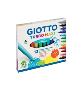Giotto Keçeli Boya Kalemi Jumbo Turbo Maxi 12 Renk 454000 (Karışık)