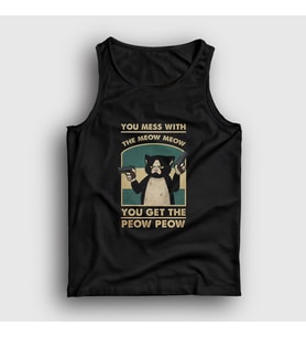 Presmono Unisex Siyah You Mess With The Meow Kedi Kedili Atlet 505393tt