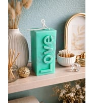 Mumelia Candles Love Pop - Doğal Soya Blok Dekoratif Mum - Yeşil
