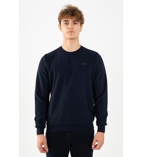 Maraton Sportswear Regular Erkek Bisiklet Yaka  Uzun Kol Basic Lacivert Sweatshirt 21809