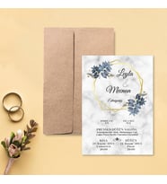 Davetiye Zarf ve Baskı Dahil (Beyaz yada Kraft Zarflı) - Düğün, Nişan, Nikah, Kına Davetiyesi (Kahverengi)