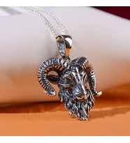 Gümüş Keçi Kolye 925 Ayar Gümüş Keçi Başı Figürlü Unisex Kolye