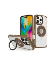 Pilelistore   iPhone 16 Pro Banza Magsafe Standlı Kapak - Kahverengi
