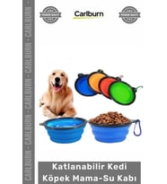 Silikon Portatif Seyahat Tipi Askılı Pratik Akordeon Tasarım Katlanabilir Kedi Köpek Mama Su Kabı