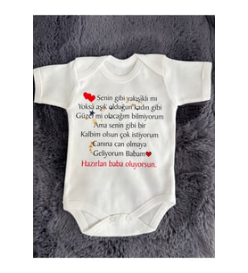 Yazılı Zıbın Hazırlan Baba Oluyorsun Yazılı Bebek Zıbını