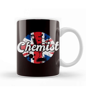 Chemist UK Great Britain Flag Laboratory Chemistry Lab Tech Kupa Bardak Porselen