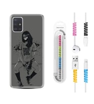 Samsung a71 A72 A73 A7 A9 2018 C7 C9 Kılıf Kablo Koruma Spiral Silikon Purest Evil 1627