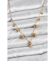 316L Çelik Zincir Gold Renk Topçuklu Kolye - TJ-BKO10632