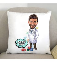 Kişiye Özel Çocuk Doktoru Karikatürlü Yastık