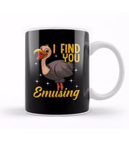I Find You Emusing Adorable Emu Amusing Pun Kupa Bardak Porselen