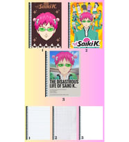 Saiki kusuoA4 defter 3 adet çizgili + kareli + çizgisiz büyük boy 21*29 cm süper set