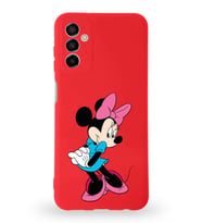 Samsung Galaxy M23 Uyumlu Lansman Kılıf Altı Kapalı İçi Kadife  Minnie Mouse-F Tasarımlı  Kapak (Şeffaf)