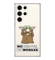 Samsung Galaxy S23 ULTRA Uyumlu Yoda Coffee Tasarımlı Şeffaf Telefon Kılıfı