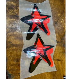 2 Lİ ÜTÜ İLE YAPIŞAN YILDIZ TRAANSFER BASKI ARMA 2X12 CM