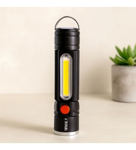 Zoomlu USB Şarjlı Metal El Feneri