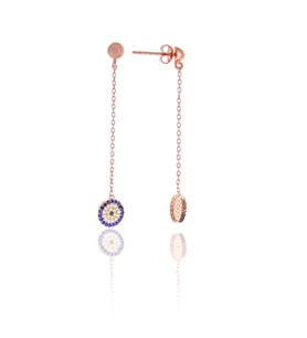 Nazar Boncuğu Tasarım Safir Zirkon Taşlı Roslu Kadın Küpe (S) 201025056