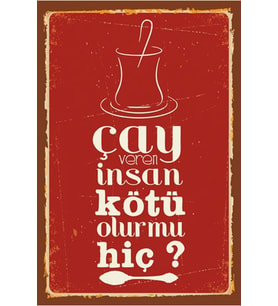 Çay ve Kahve Tasarımlı Ahşap Poster